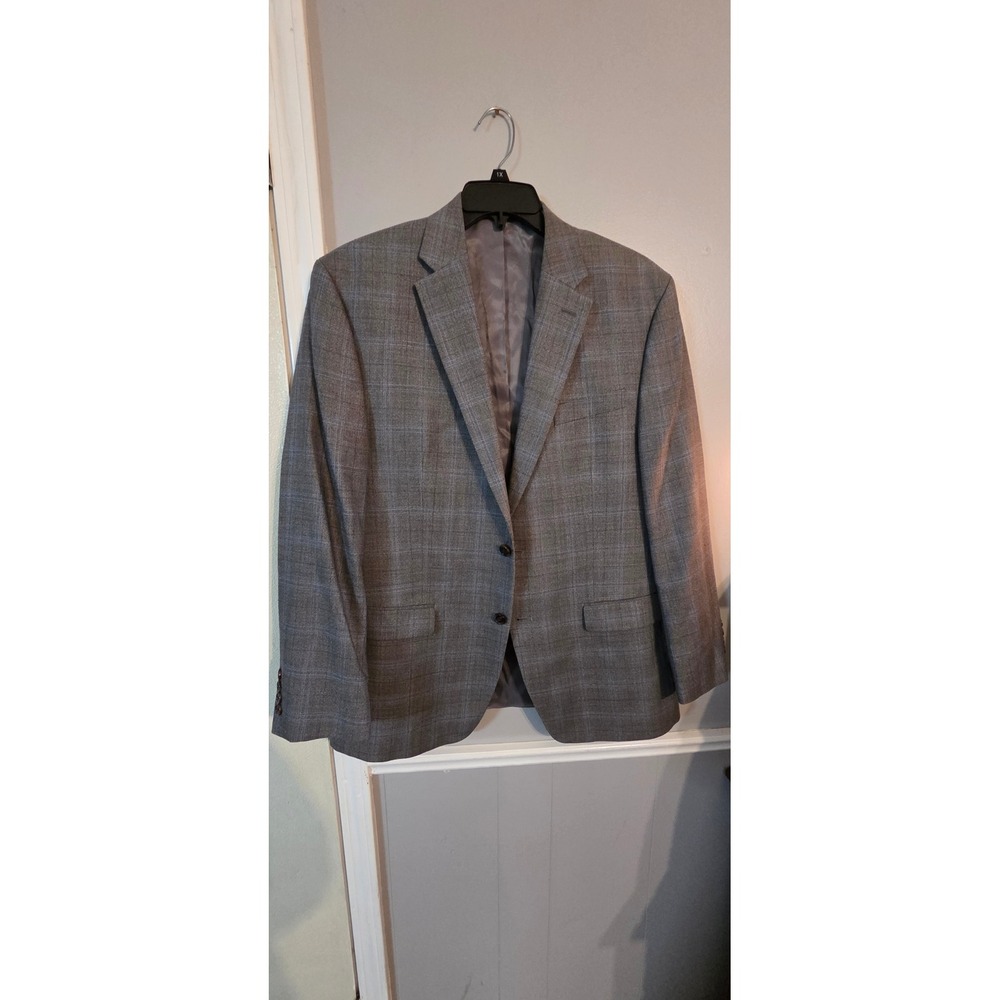 Lauren Ralph Lauren Mens 42R Grey Glen Plaid Silk Wool Blend Blazer Sport Coat